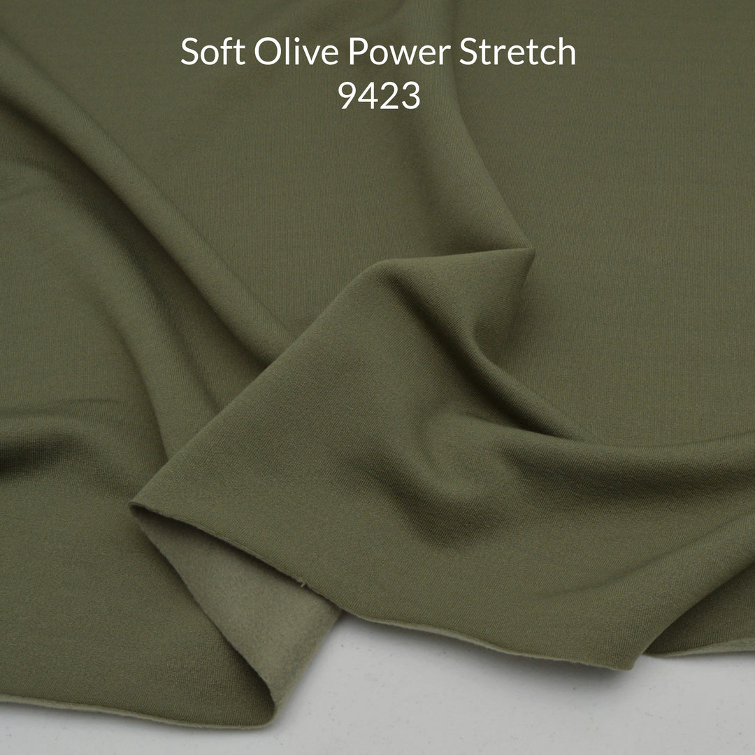 Soft Olive Green Polartec Power Stretch Fleece Back 9423 Swatch