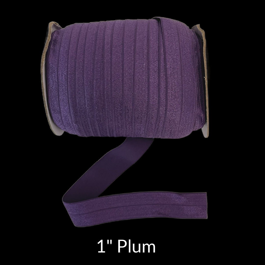 1 inch plum purple fold over elastic foe