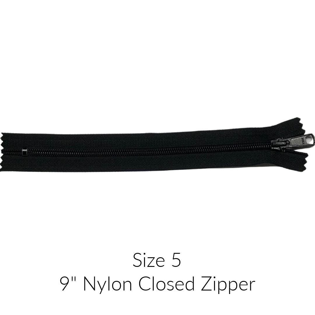 size 5 9 inch closed nylon coil zipper