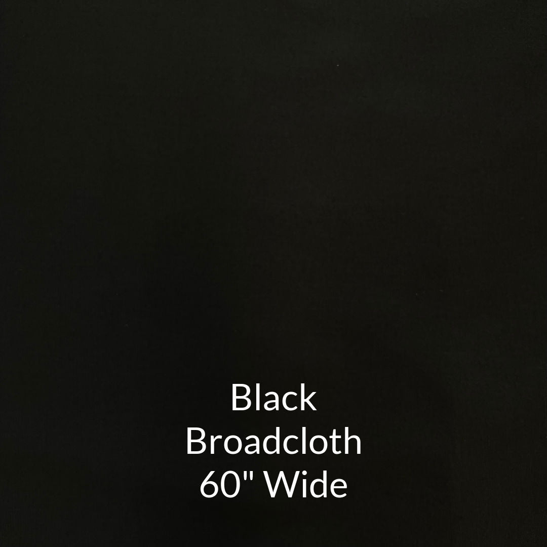 Black Cotton Polyester 60 Inch Wide Broadcloth