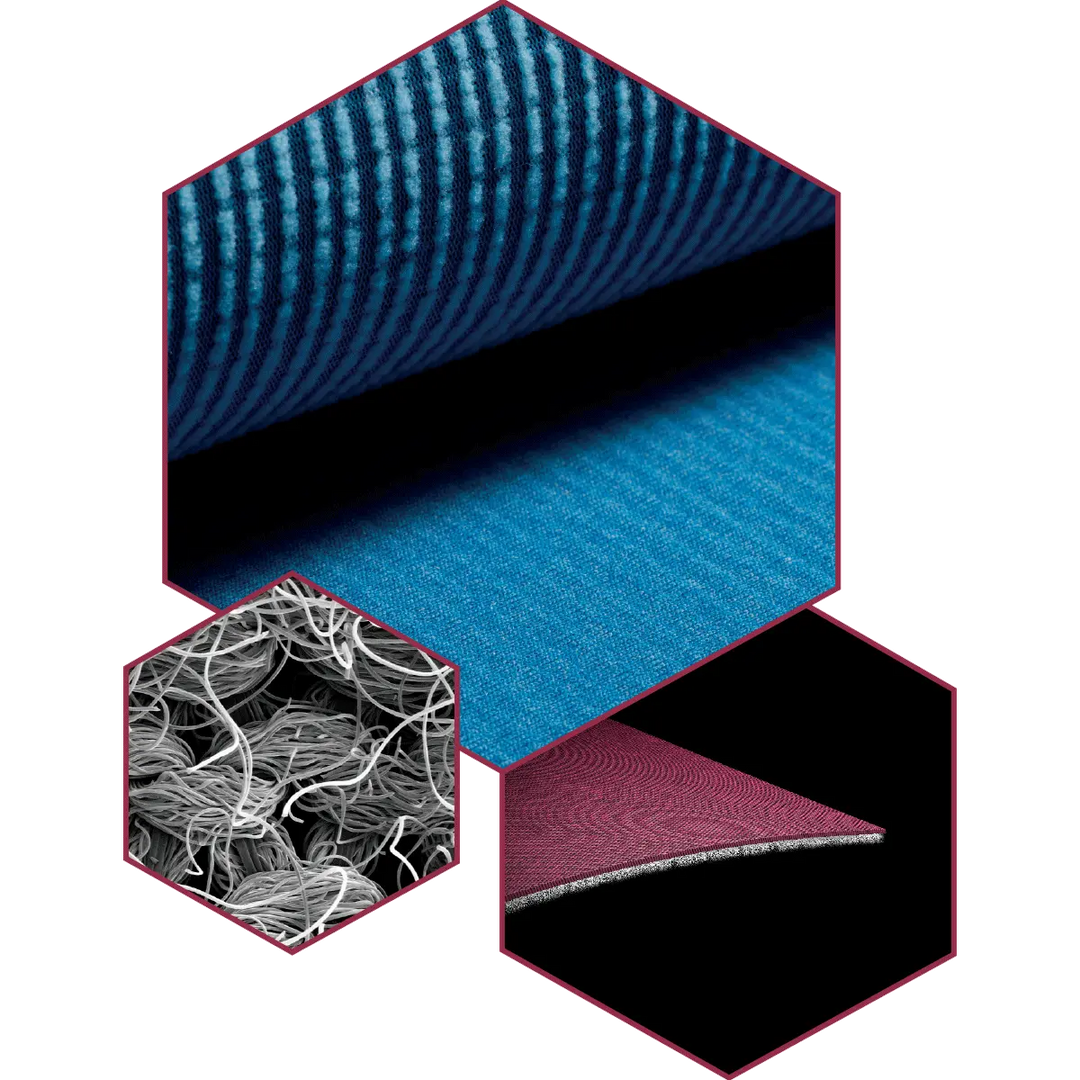 Illustration of technical performance fabric fibers 