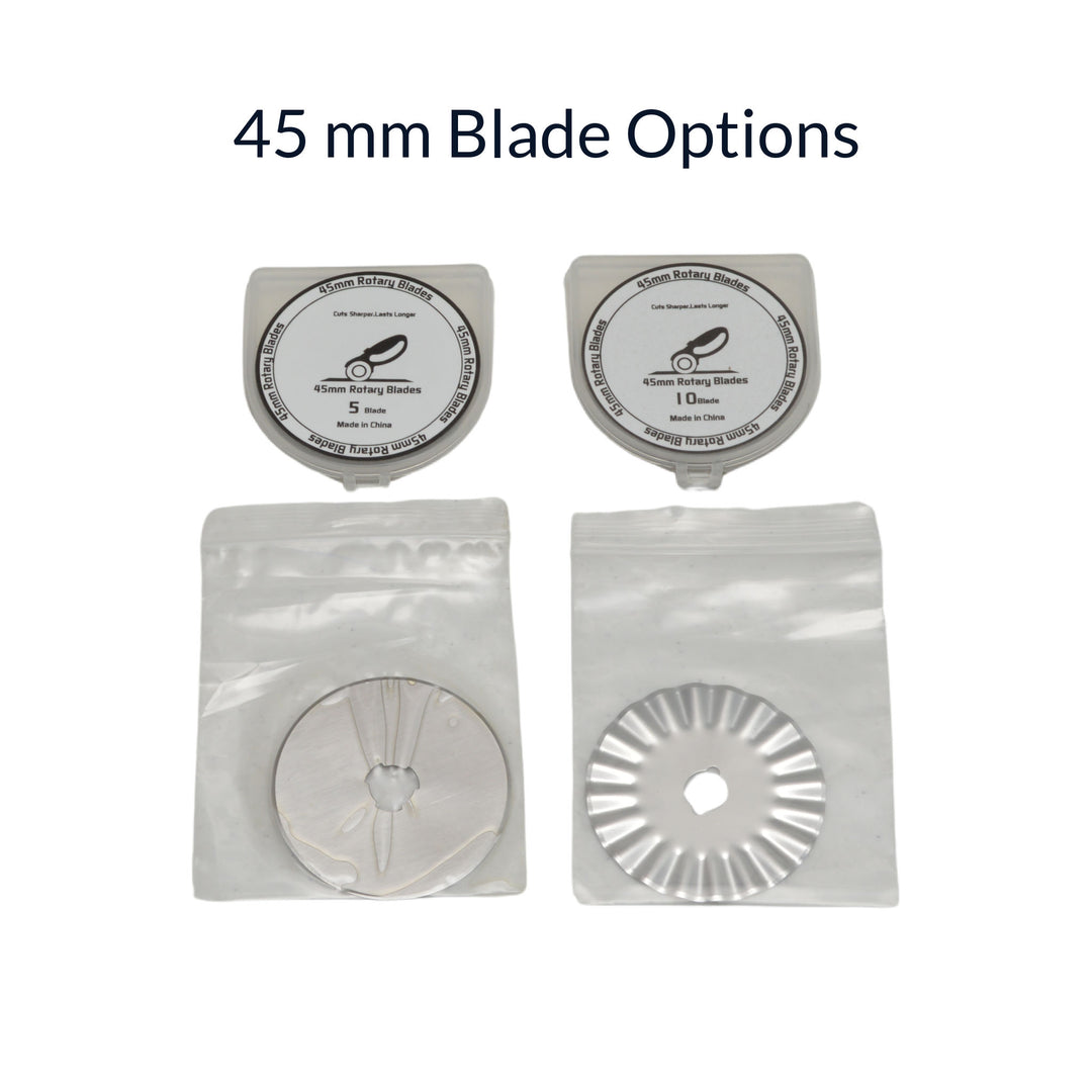 Image showing 5 pack 10 pack single regular and single wavy 45 mm rotary cutter blades