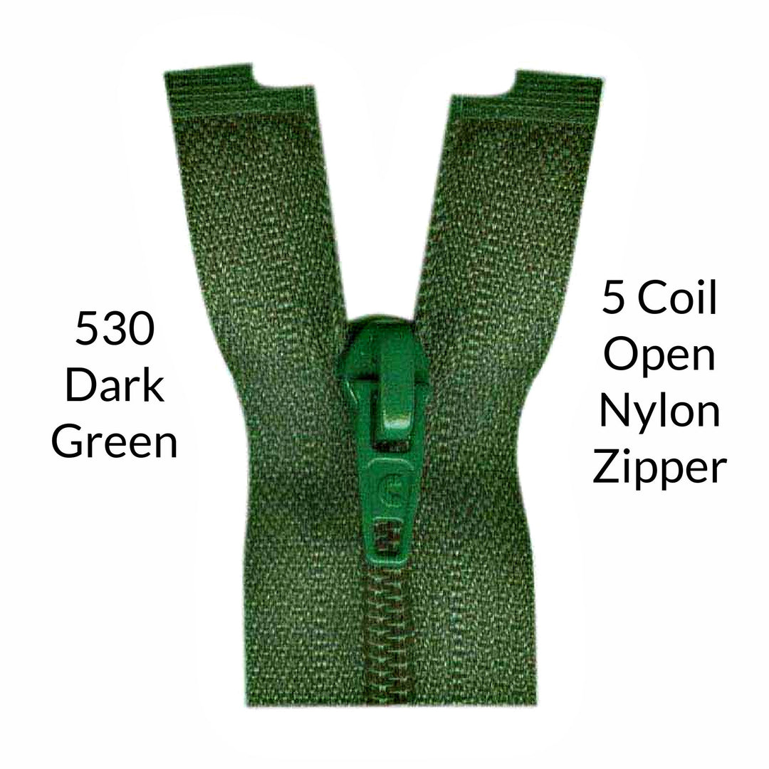 5 Coil Open Colored Zipper