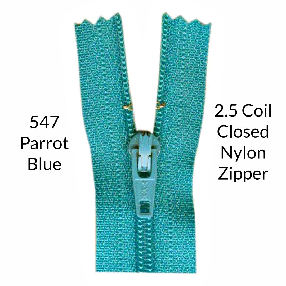 Dark Turquoise 2.5 coil closed zipper on a white background