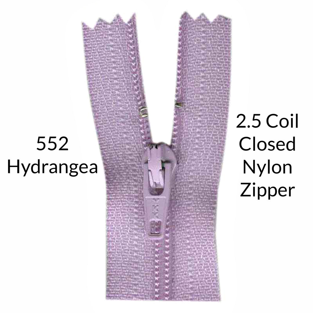 Light Purple 2.5 coil closed zipper on a white background