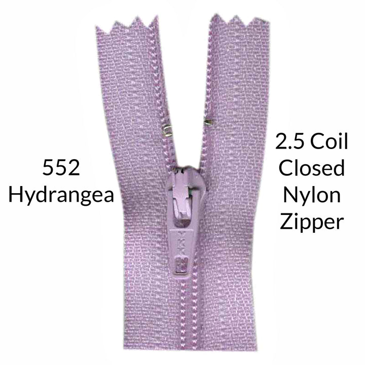 Light Purple 2.5 coil closed zipper on a white background