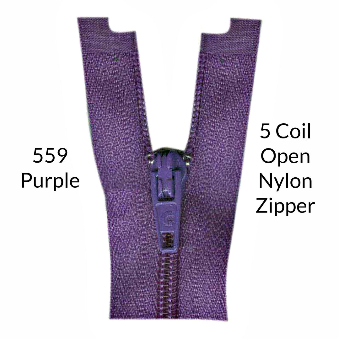 5 Coil Open Colored Zipper