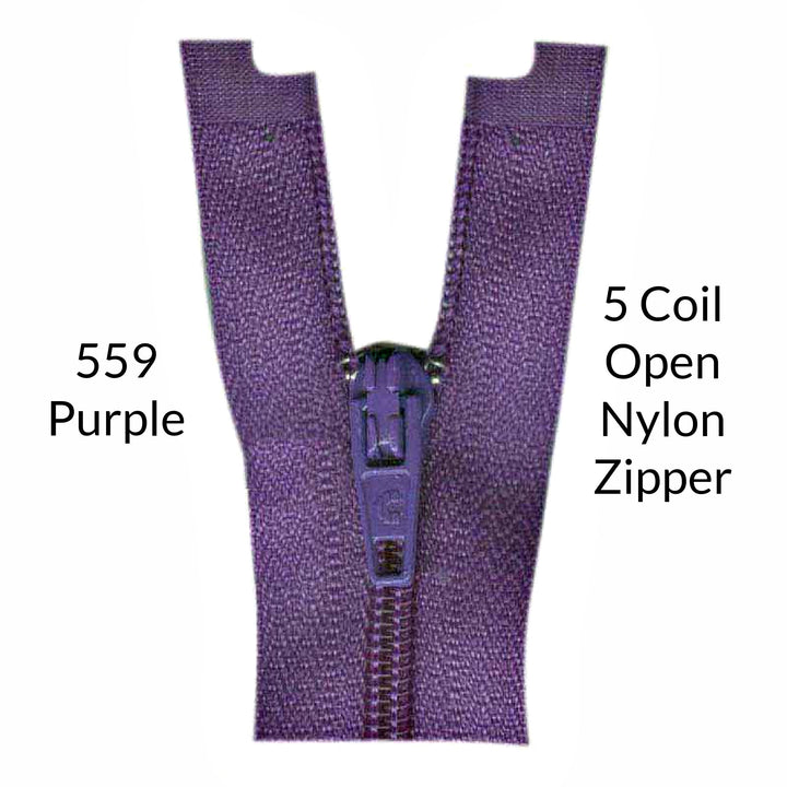 5 Coil Open Colored Zipper