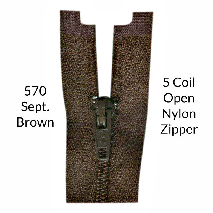 5 Coil Open Colored Zipper