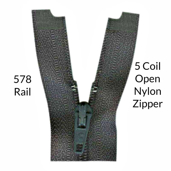 5 Coil Open Colored Zipper