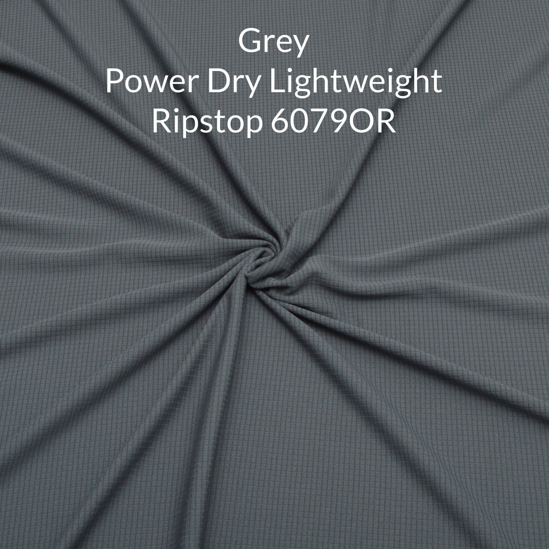 Grey polartec power dry ripstop lightweight  fabric