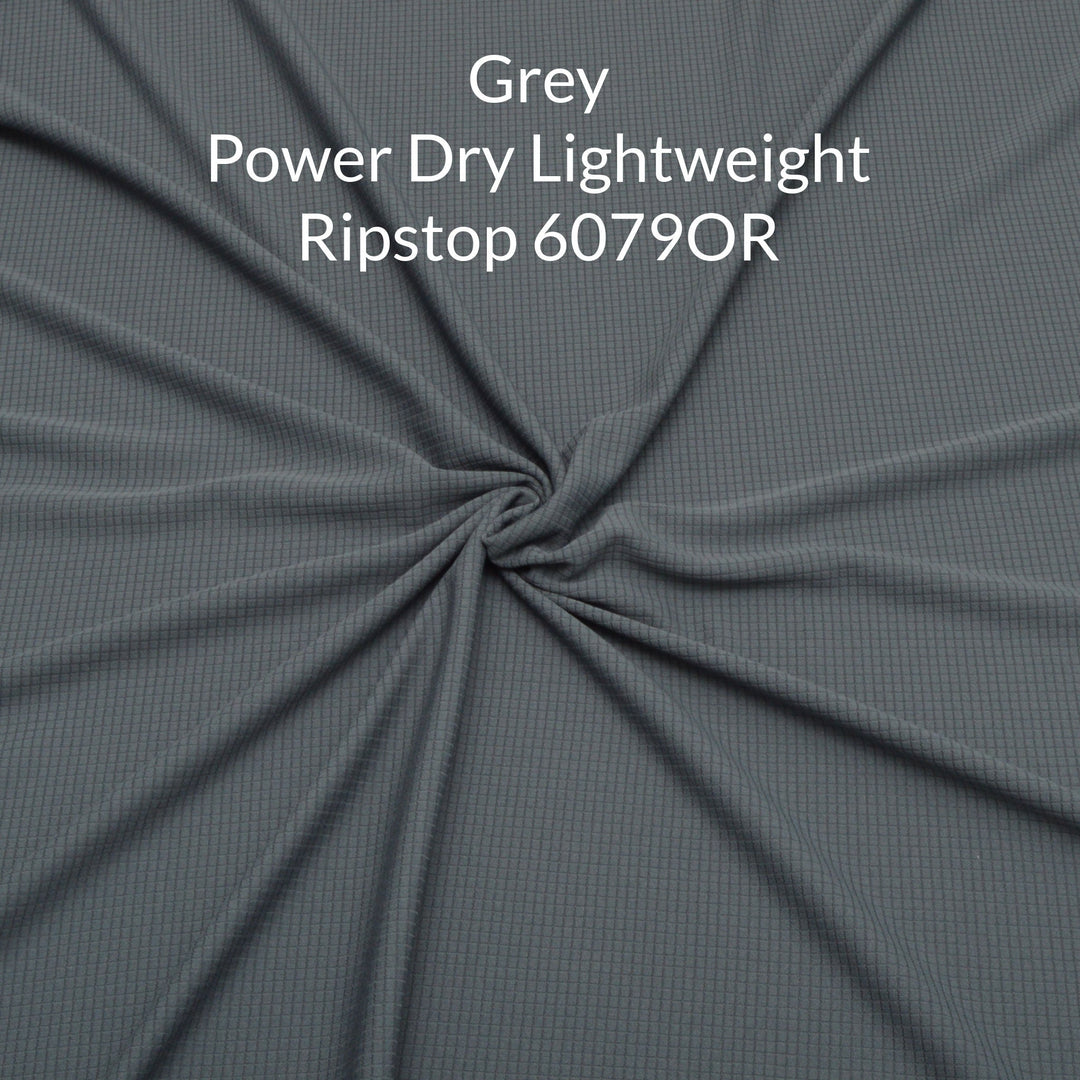Grey polartec power dry ripstop lightweight  fabric