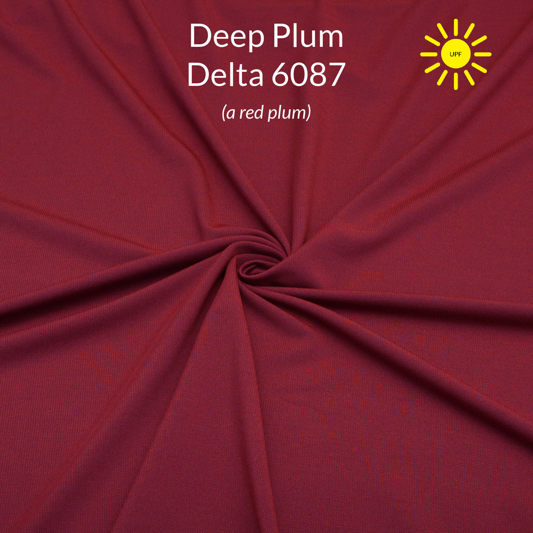 Deep red plum polartec delta fabric