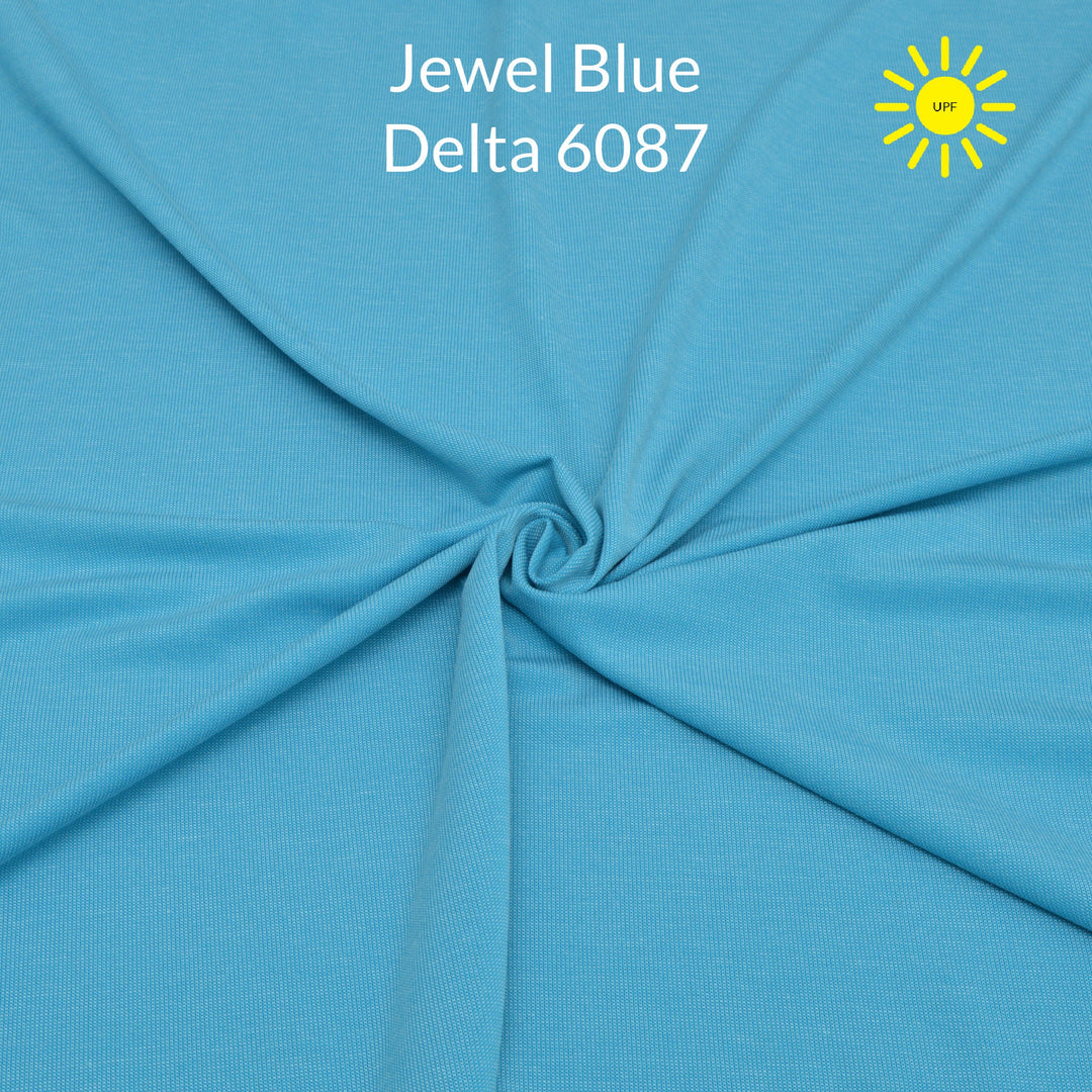 Jewel bright blue polartec delta fabric
