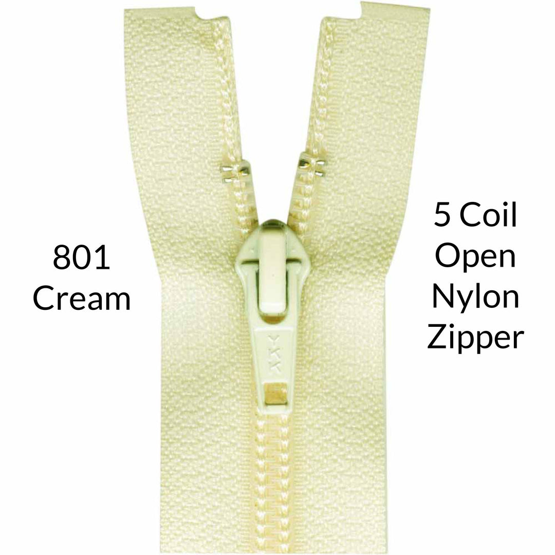 5 Coil Open Colored Zipper