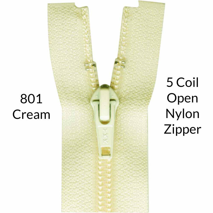 5 Coil Open Colored Zipper