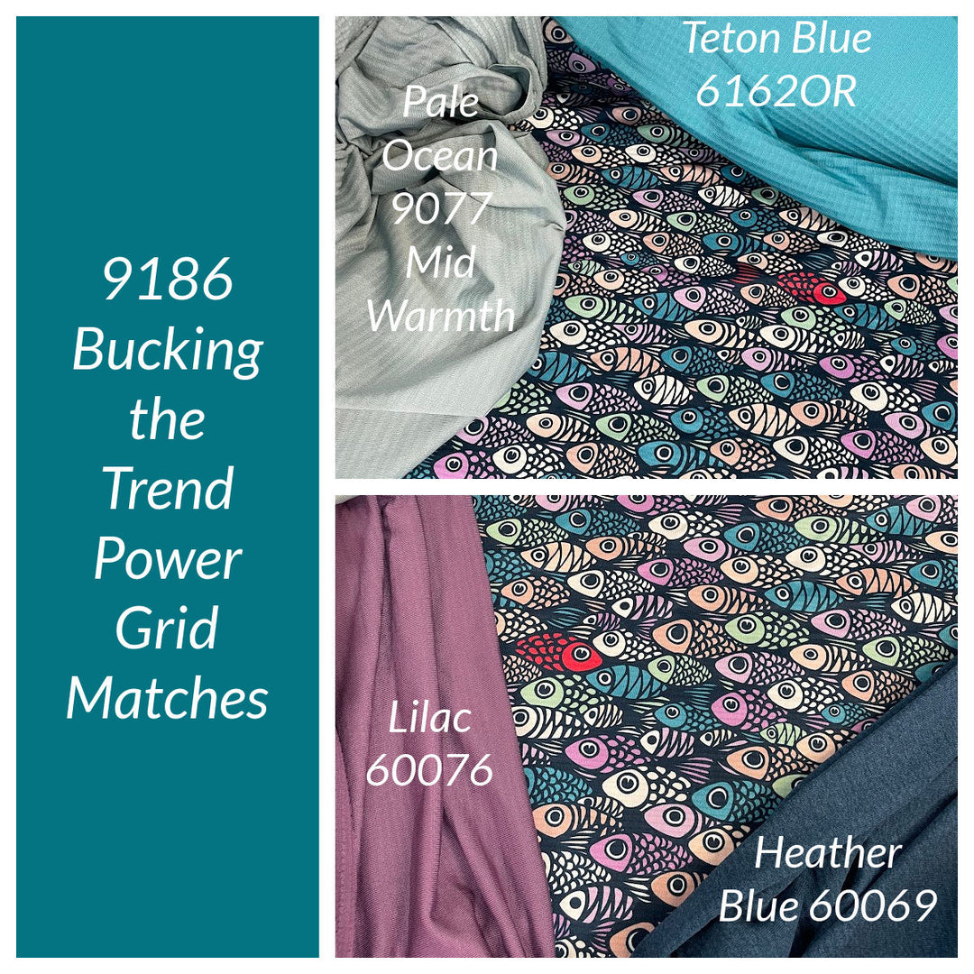 solid colour matches to the bucking the trend fish print