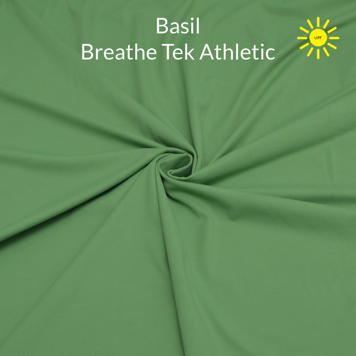 basil green breathe tek athletic fabric