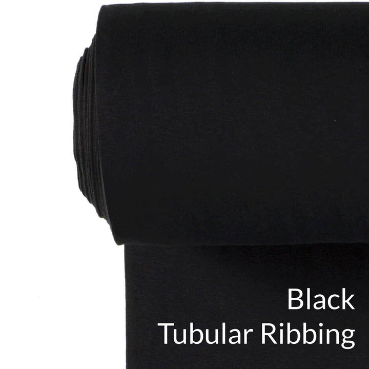 black euro knit tubular webbing swatch