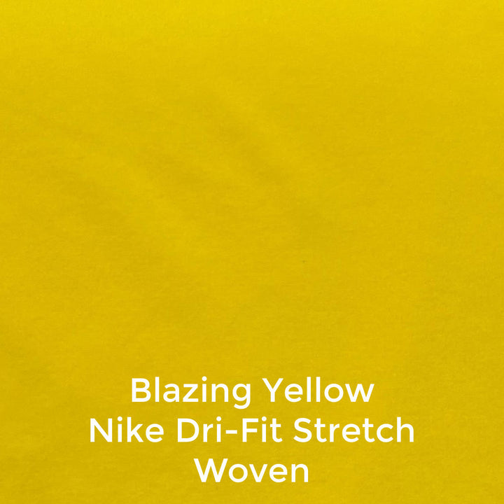 Blazing Bright Yellow Nike Dri Fit Stretch Woven Fabric Swatch