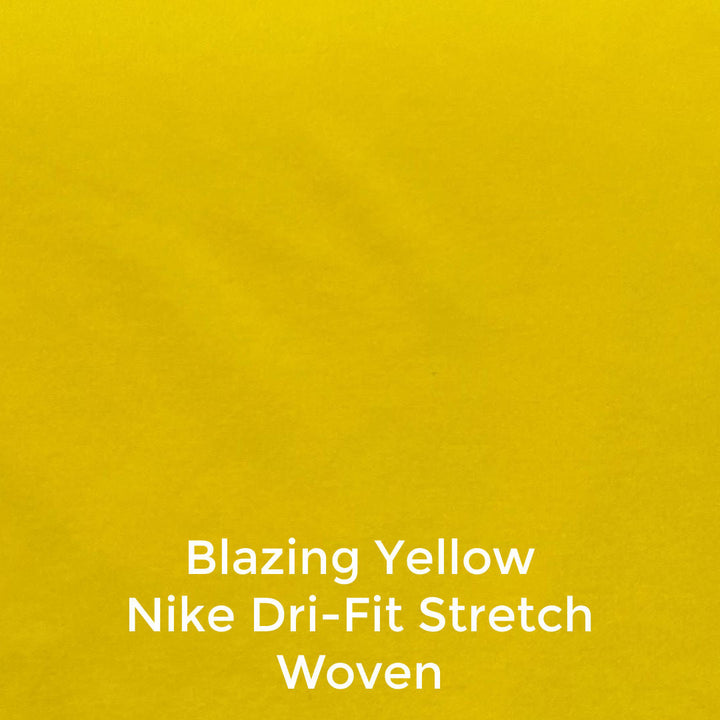 Blazing Bright Yellow Nike Dri Fit Stretch Woven Fabric Swatch