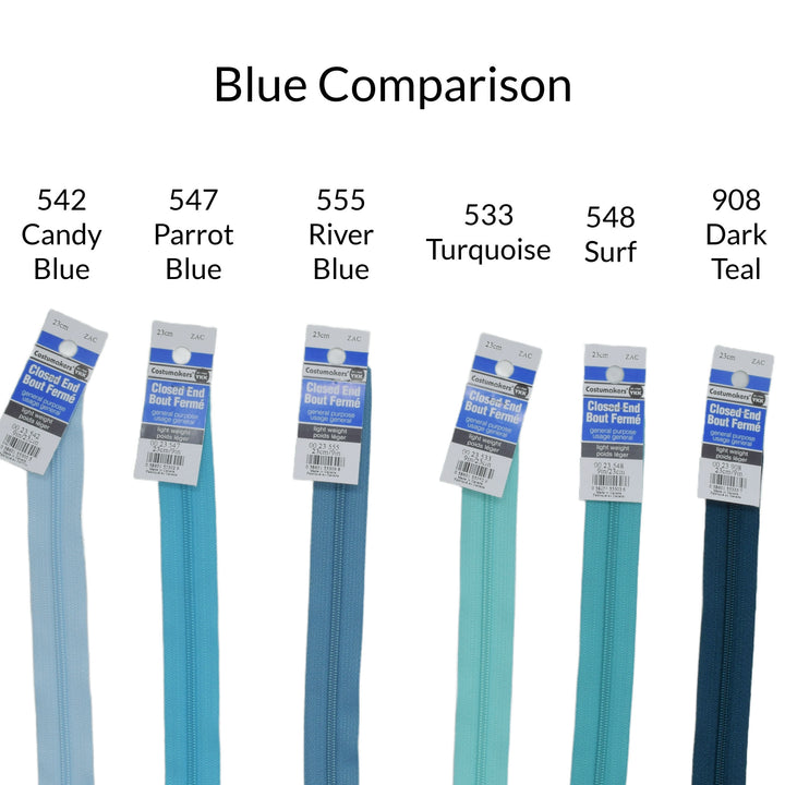 2.5 Lightweight Closed Colored Zippers