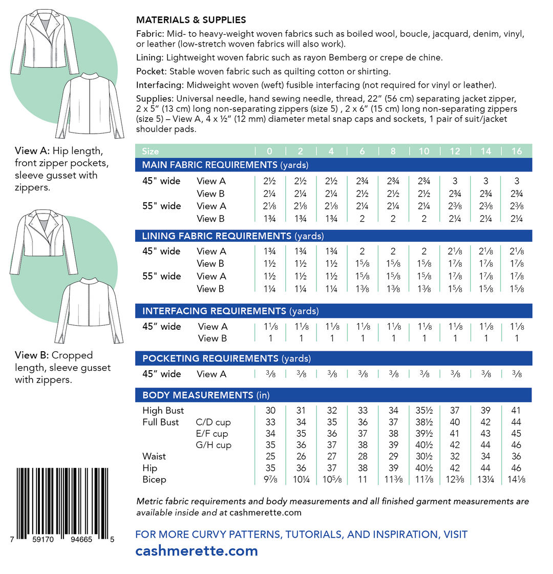 Cashmerette Paper Patterns