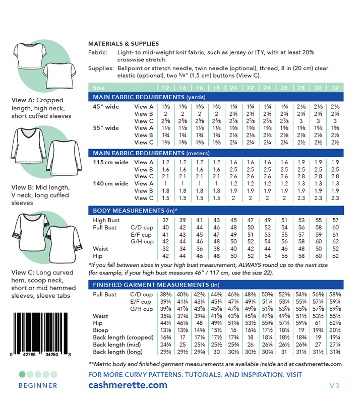 Cashmerette Paper Patterns