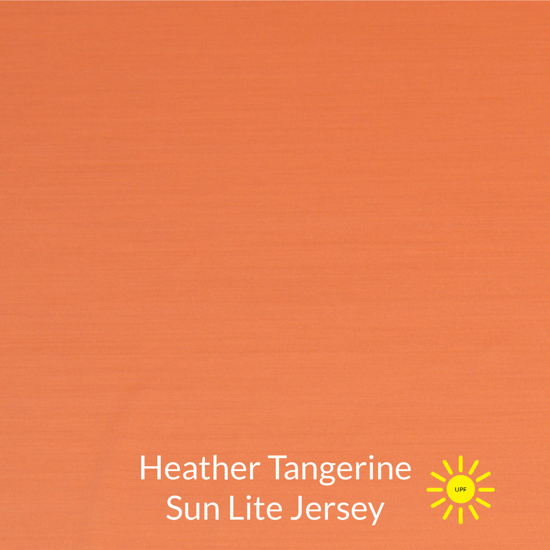 heather tangerine orange sun lite jersey fabric