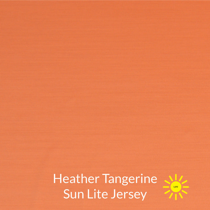 heather tangerine orange sun lite jersey fabric