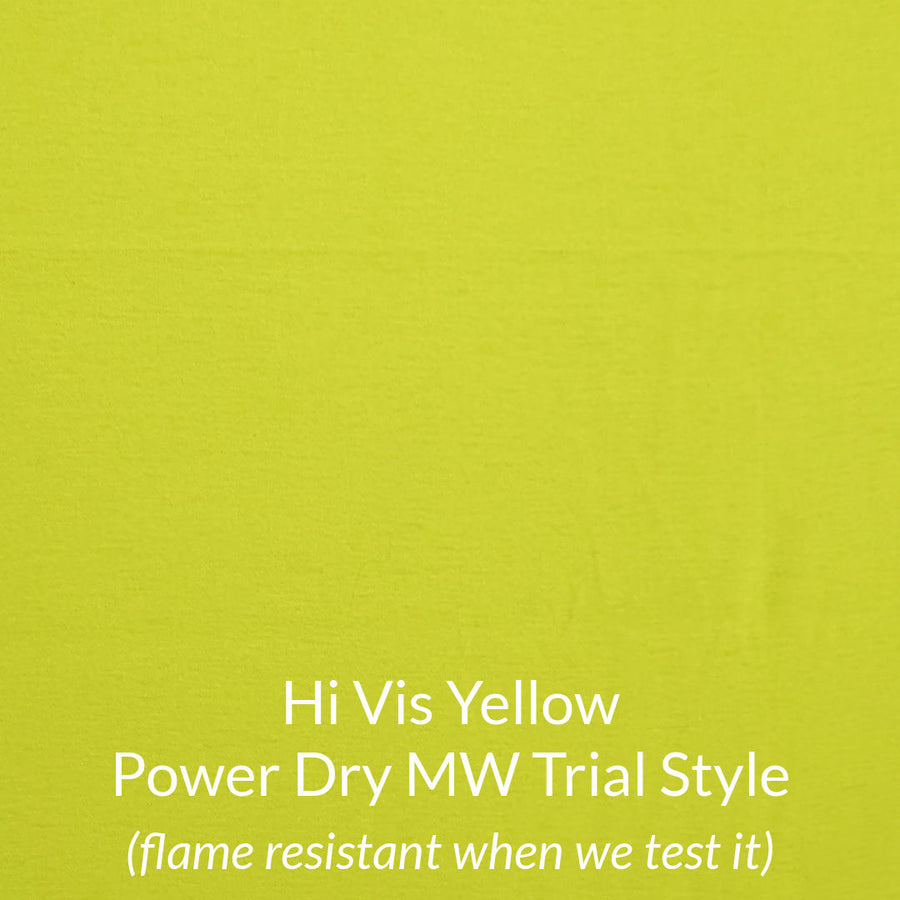 Hi Vis Yellow Power Dry Midweight Trial Style Flame Resistant Fabric | Clearance Sale | Buy Fabric by the Yard | Discovery Fabrics Online 
