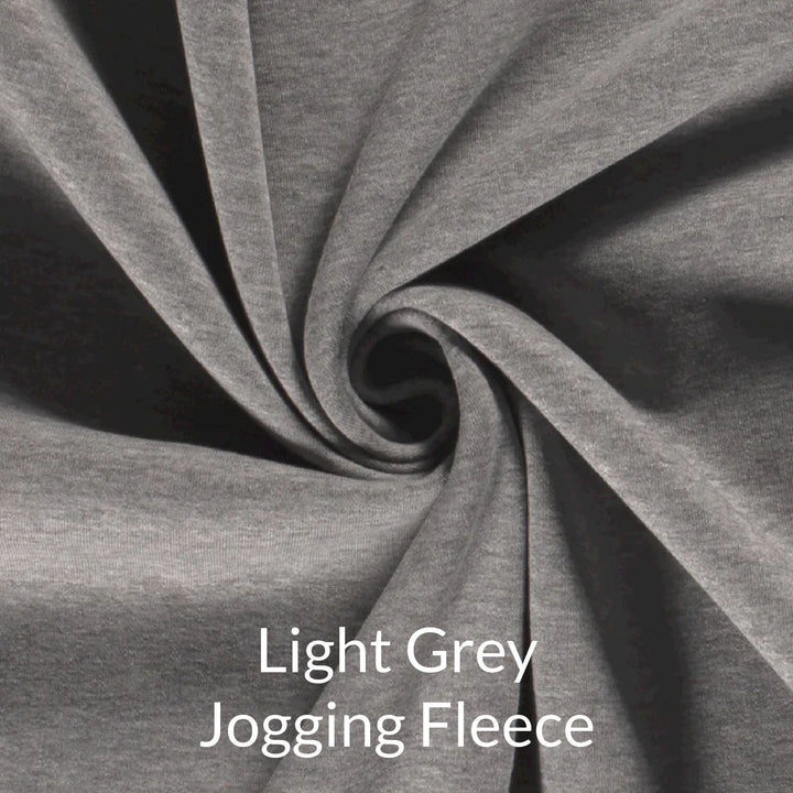 Light Grey heavyweight european knit jogging fleece fabric swatch