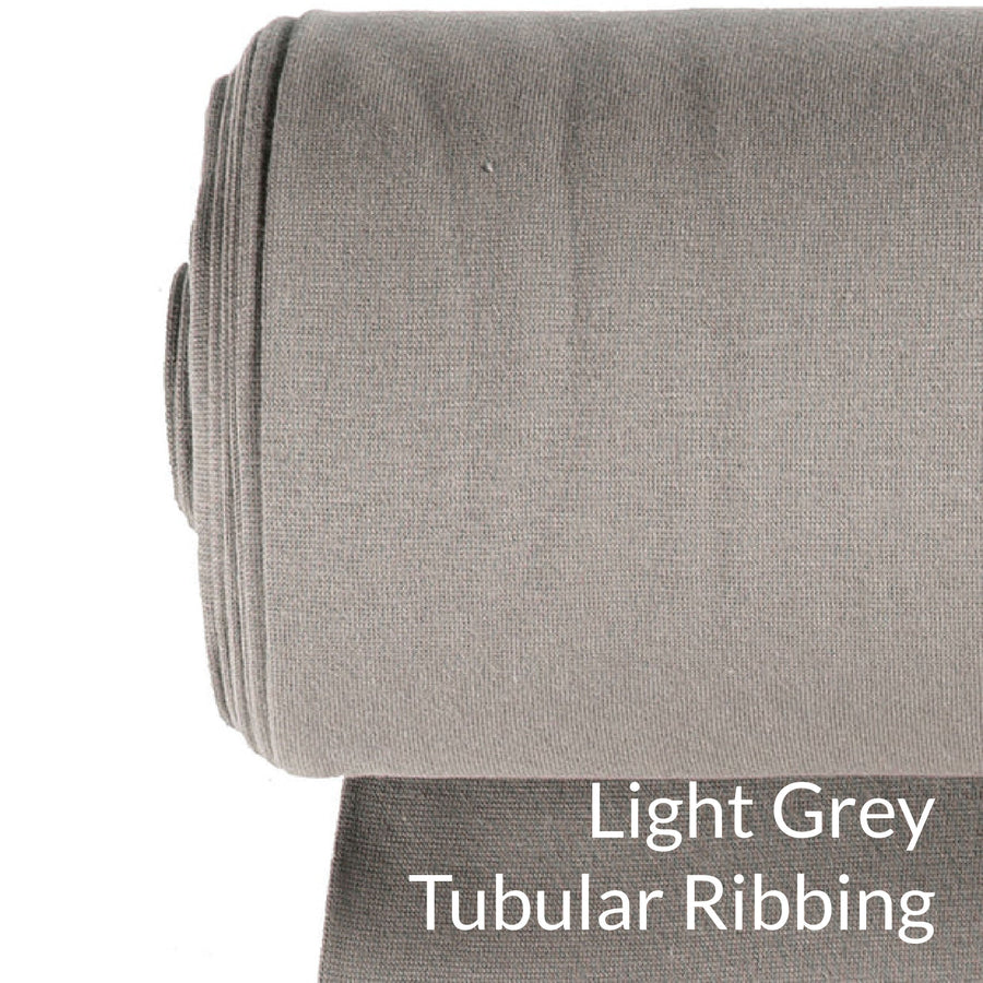Light grey euro knit tubular webbing swatch