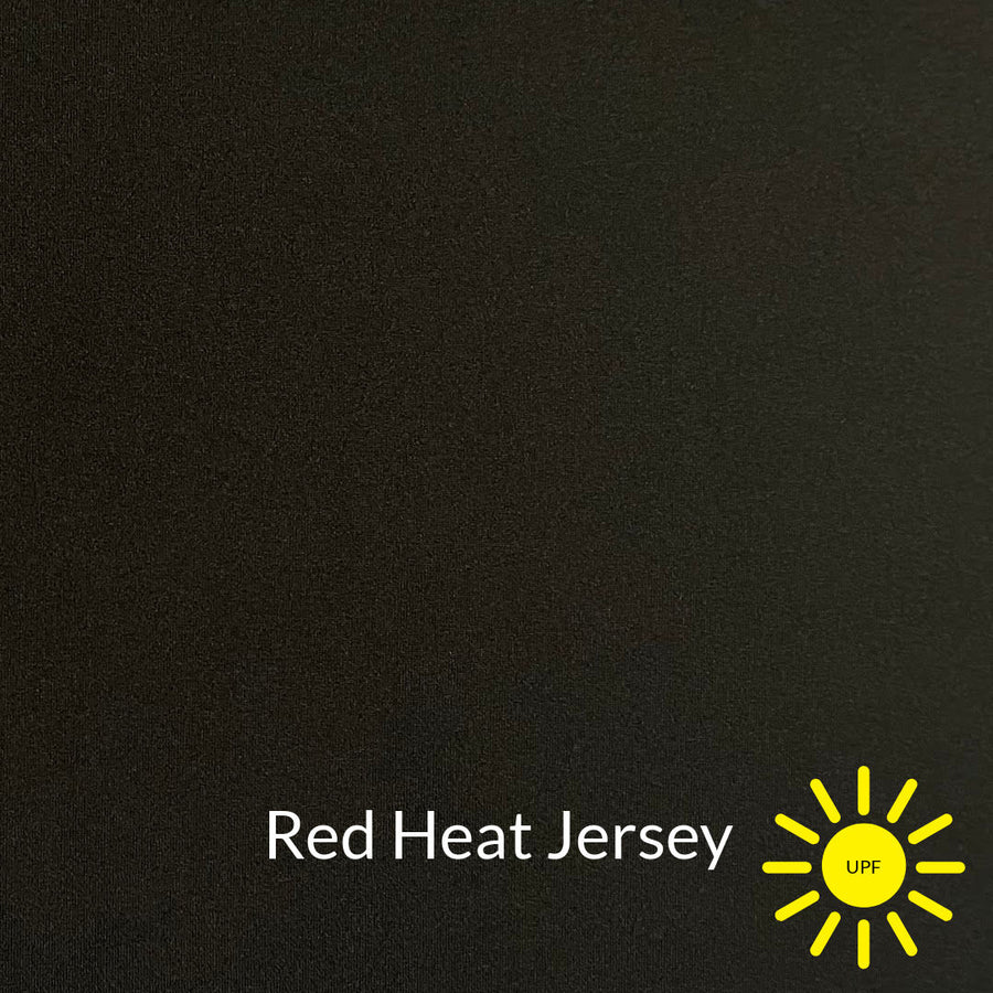 Black Red Heat Base Layer Fabric with Sun Protection