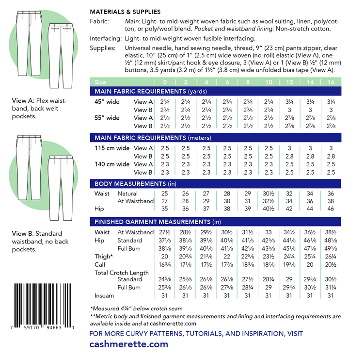 Cashmerette Paper Patterns