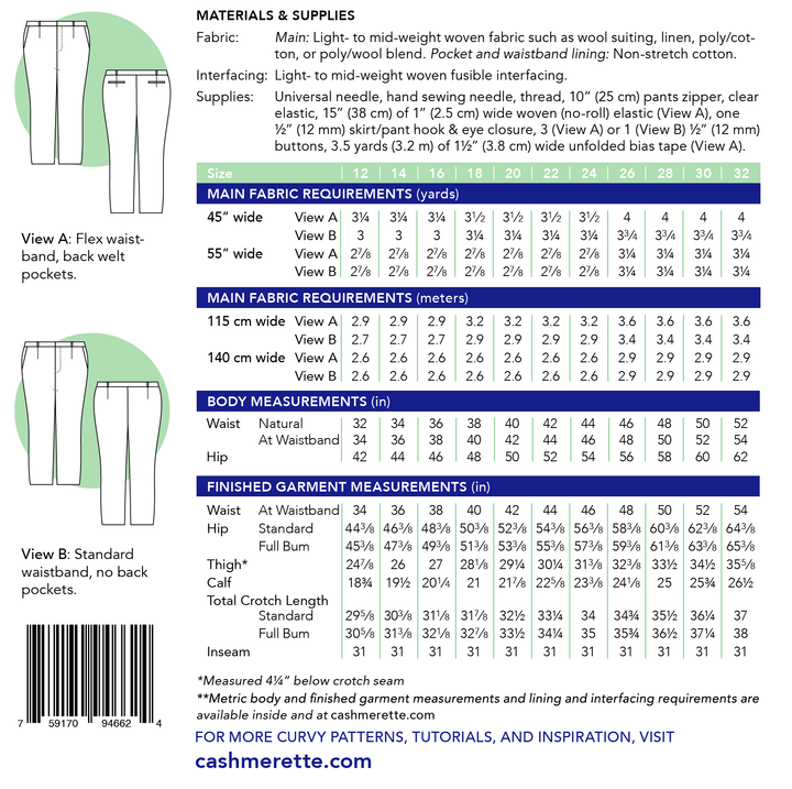 Cashmerette Paper Patterns