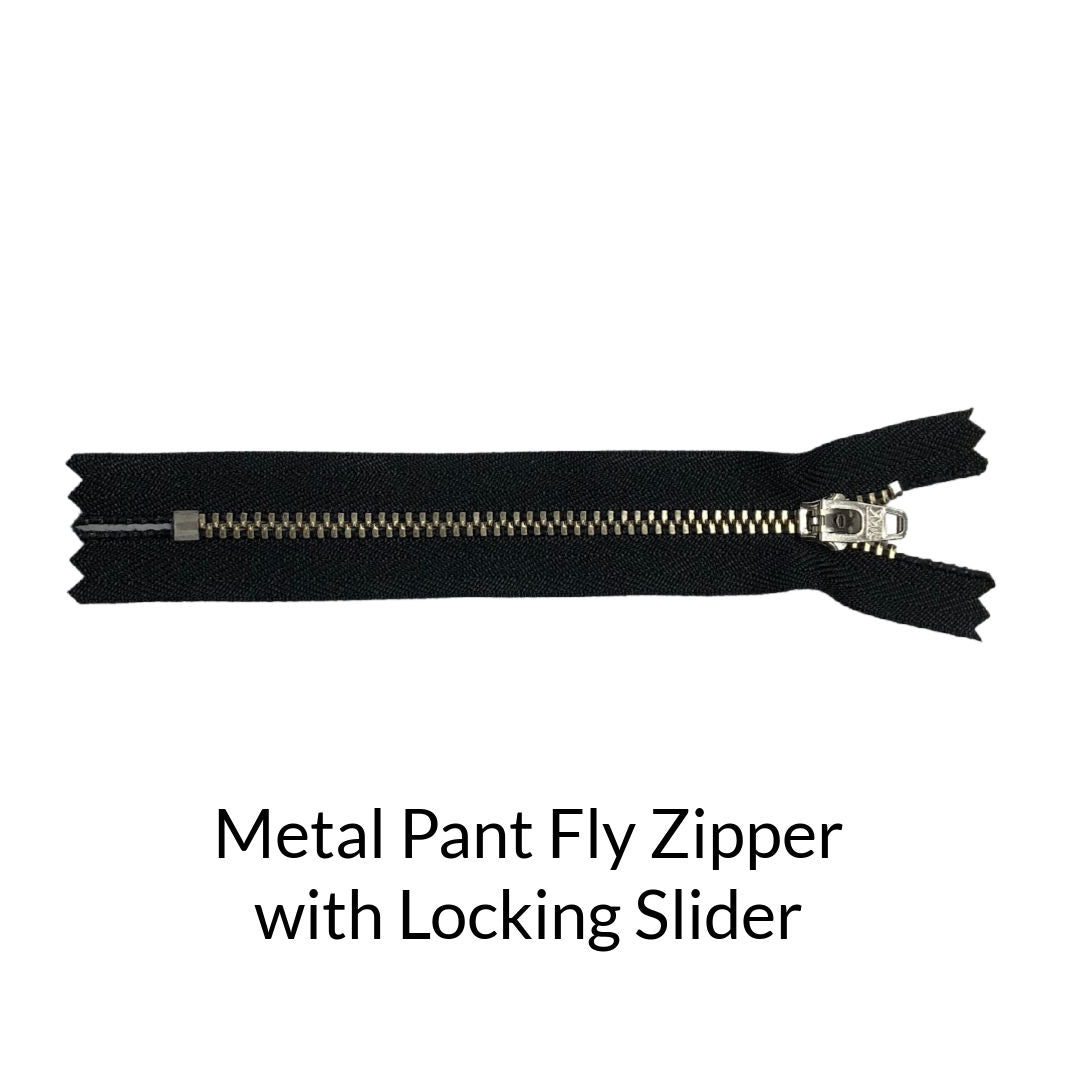 4.5 Chain Size Metal Pant Fly Zipper w Locking Slider
