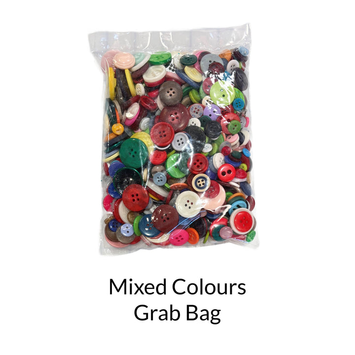 Mixed Bag of buttons in different sizes shapes and colours