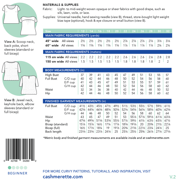 Cashmerette Paper Patterns