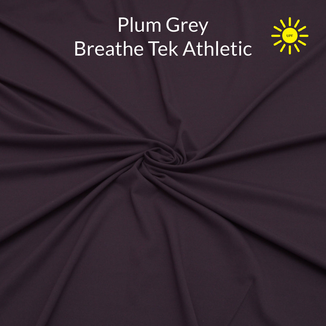 dark plum with grey tone breathe tek athletic fabric