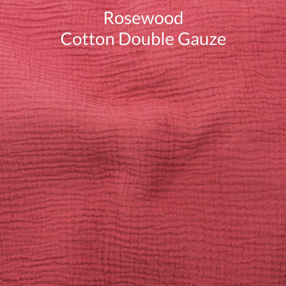 Rosewood Cotton Double Gauze fabric with visible texture 
