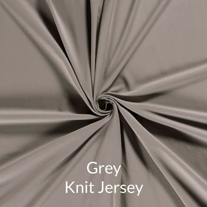 Medium grey fabric swatch of soft euro knit jersey