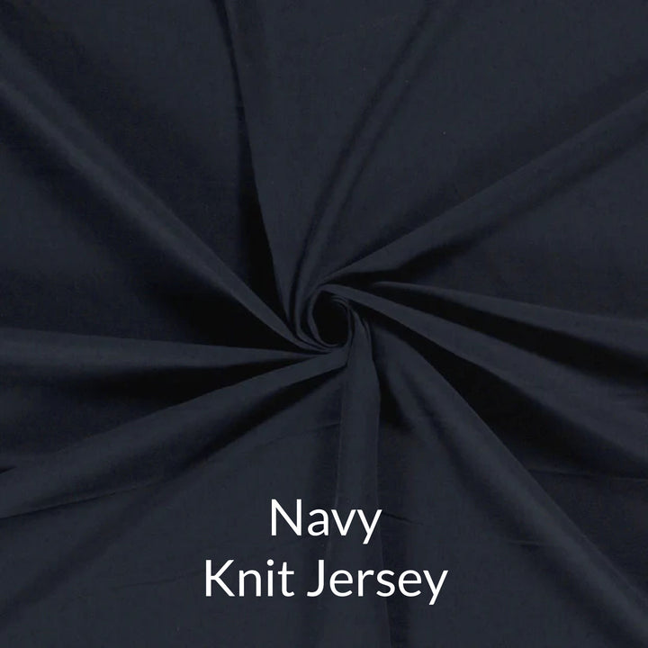 Navy fabric swatch of soft euro knit jersey