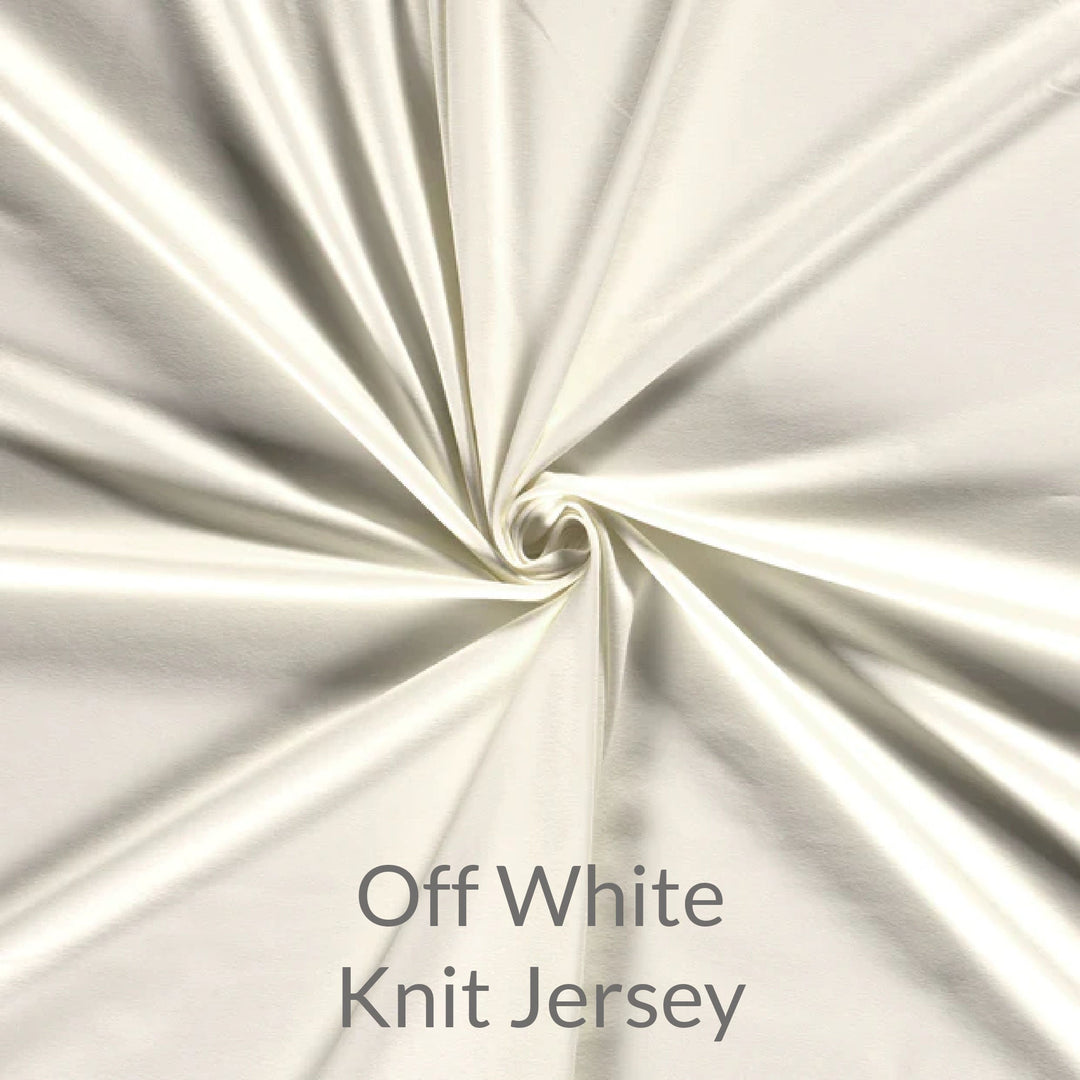 Off white fabric swatch of soft euro knit jersey