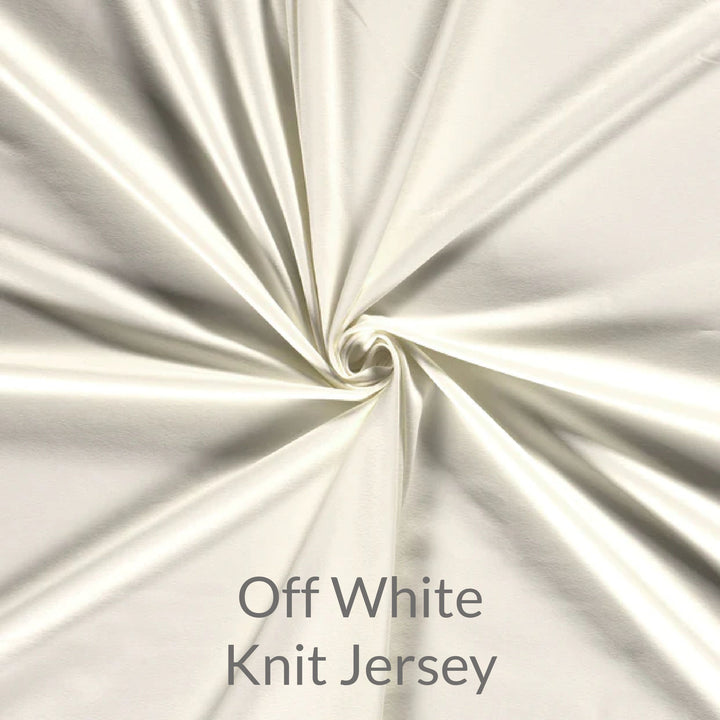 Off white fabric swatch of soft euro knit jersey