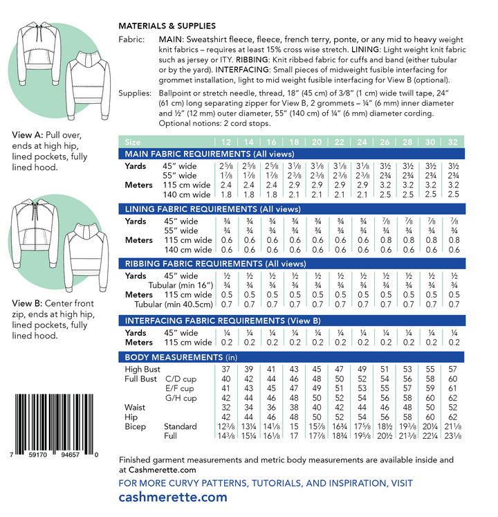 Cashmerette Paper Patterns