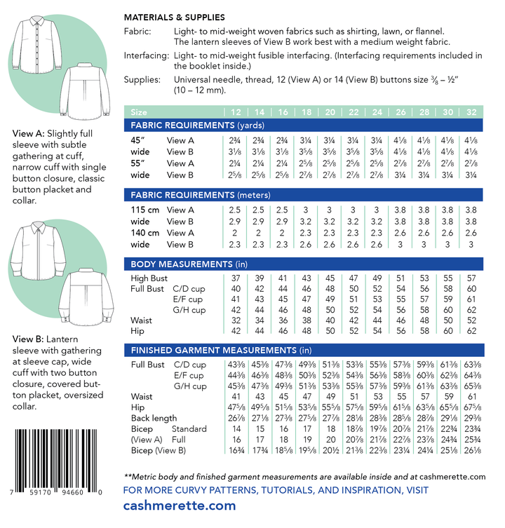 Cashmerette Paper Patterns