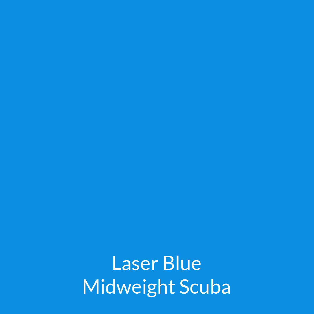 laser bright medium blue midweight scuba legging fabric swatch