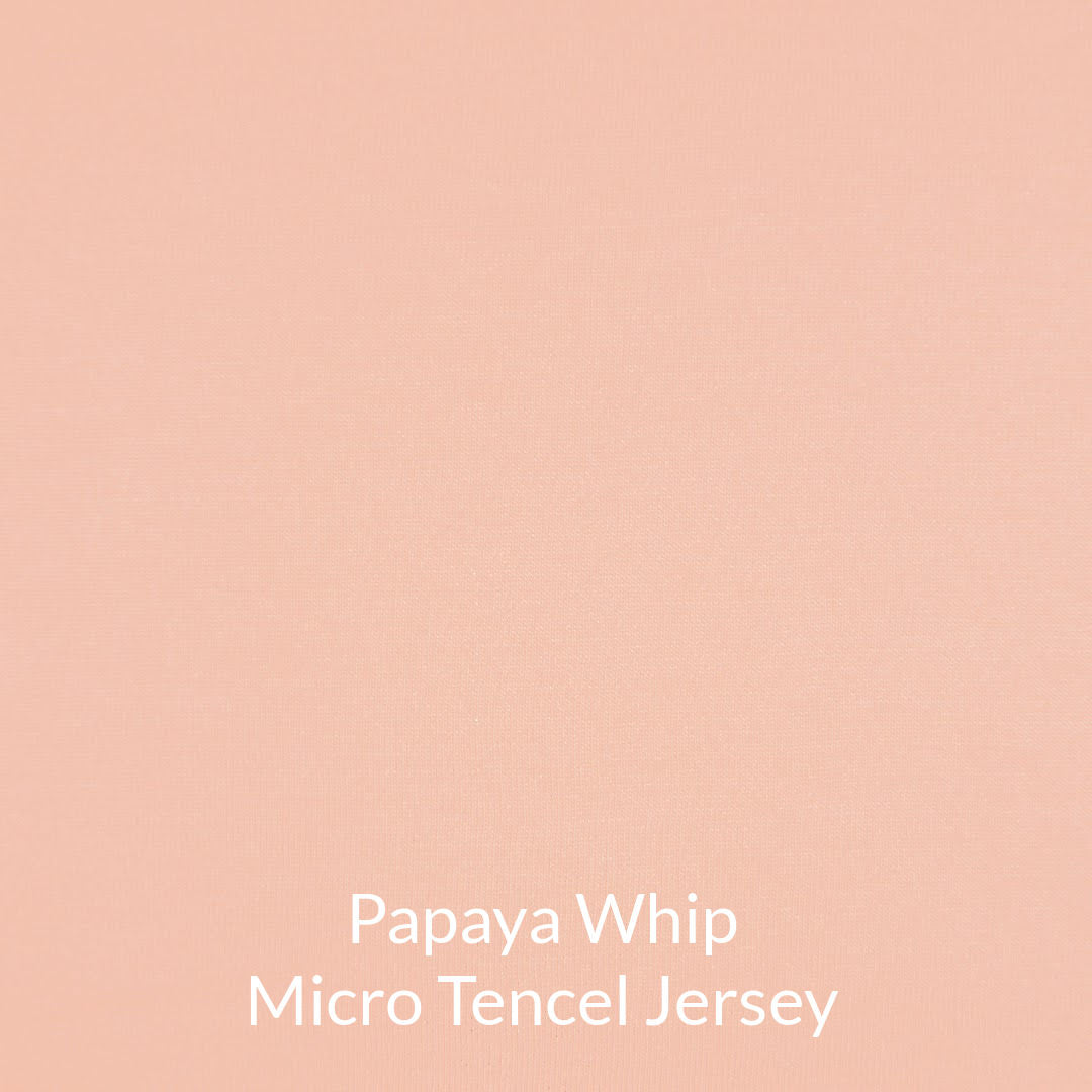 pale papaya peach colour micro tencel jersey fabric swatch