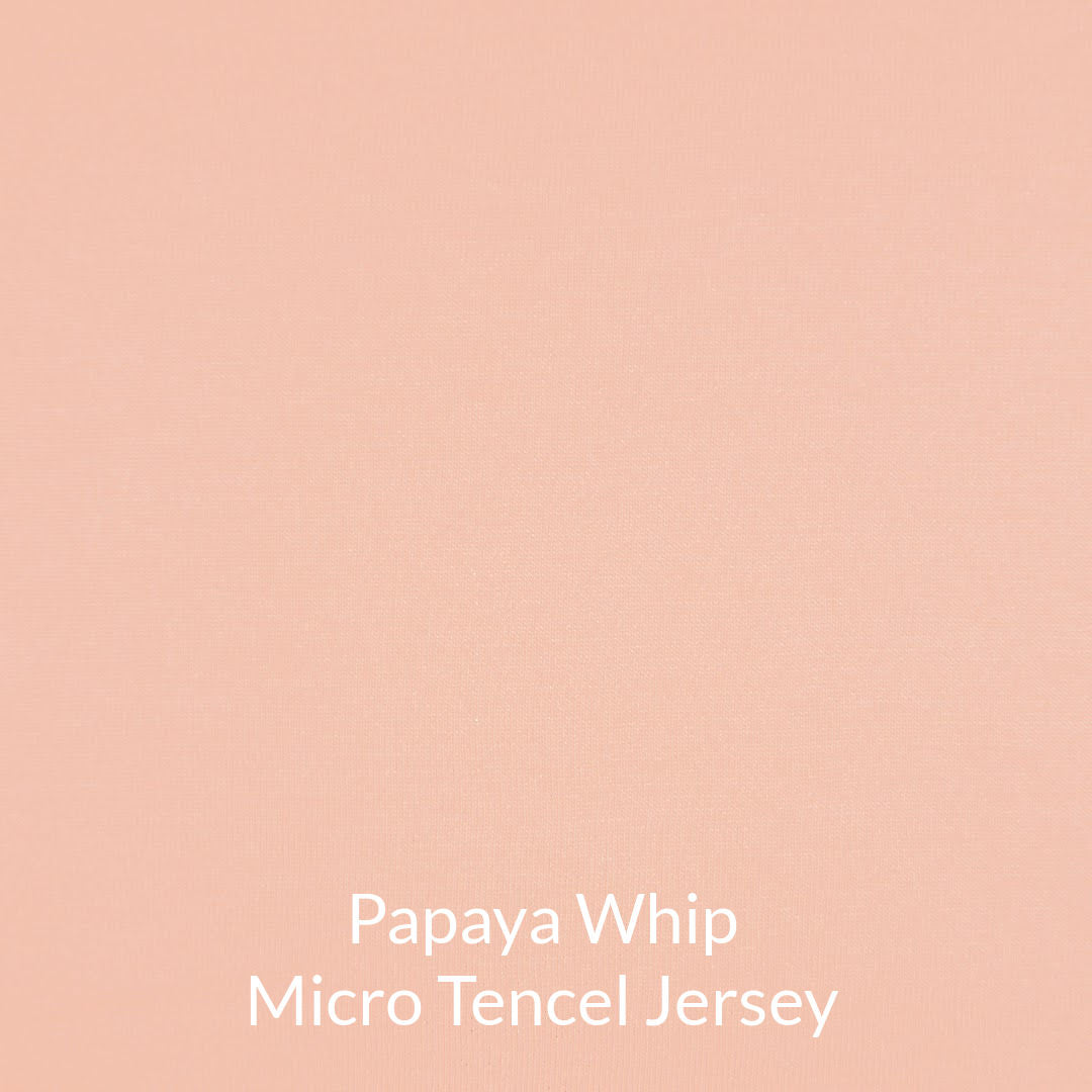 pale papaya peach colour micro tencel jersey fabric swatch